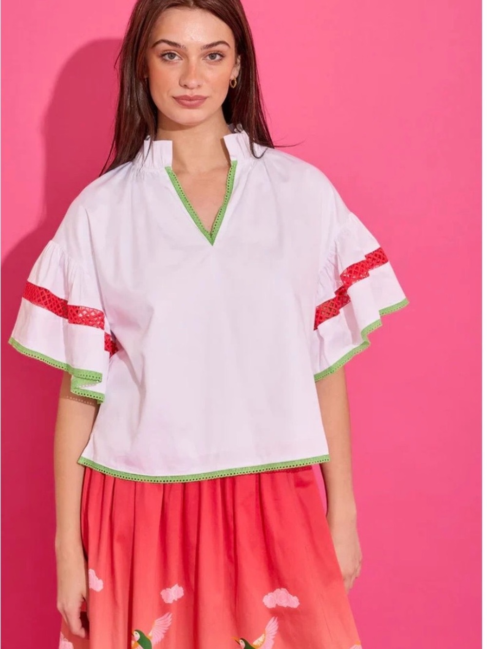 Alden Adair/ June Top/ Bright White Sz S